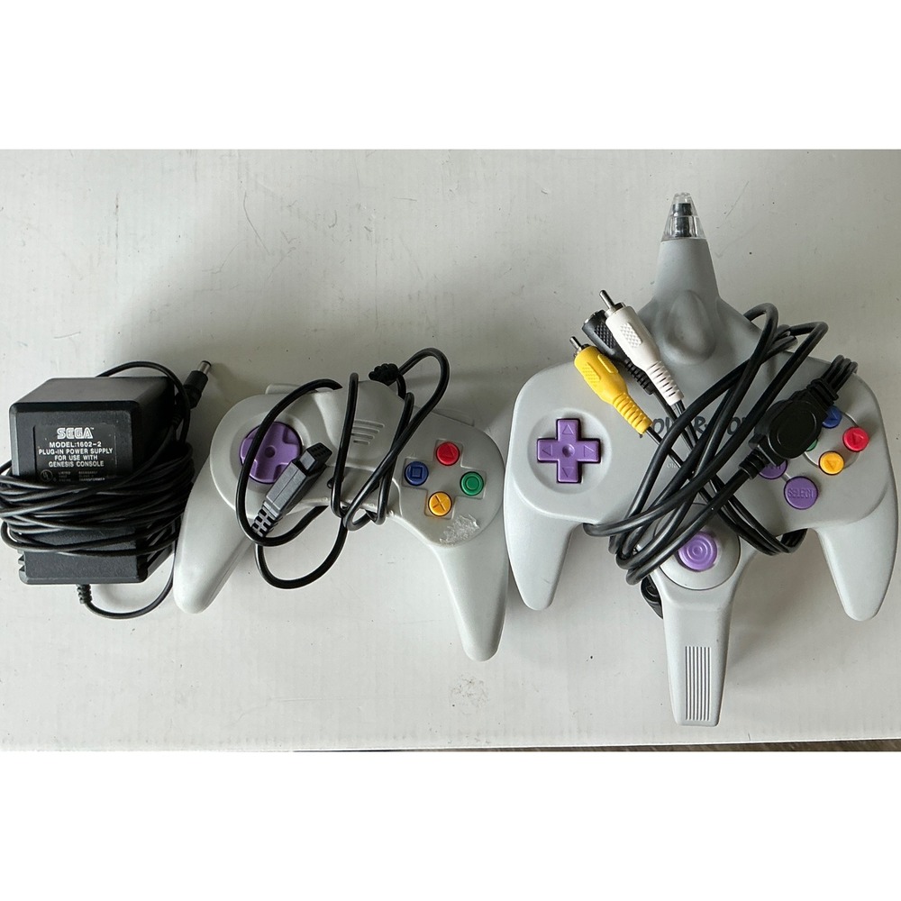 Power Joy PJ-008 Plug & Play Game Console 2 Controllers AC Adapter TESTED